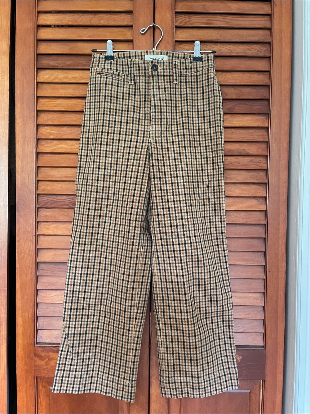 Madewell Emmett Wide Leg Crop in Check